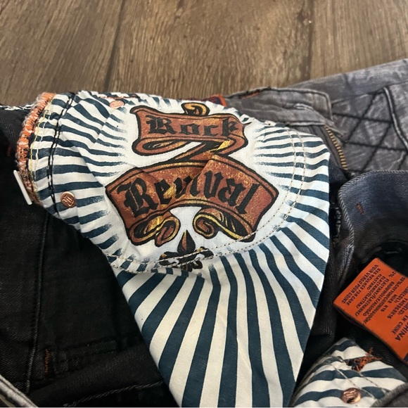 Rock Revival Men's Mike Biker Grey Wash Denim Jeans Size 30x32 - Picture 11 of 11